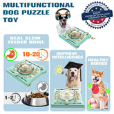 KADTC Level 2 in 1 Dog Spinning Puzzle Toy for Small/Medium/Large Dogs Food Dispensing Slow Puzzles Feeder Mind Treat Mental Stimulation Game Puppy Cognitive Enrichment Interactive Stimulating Toys